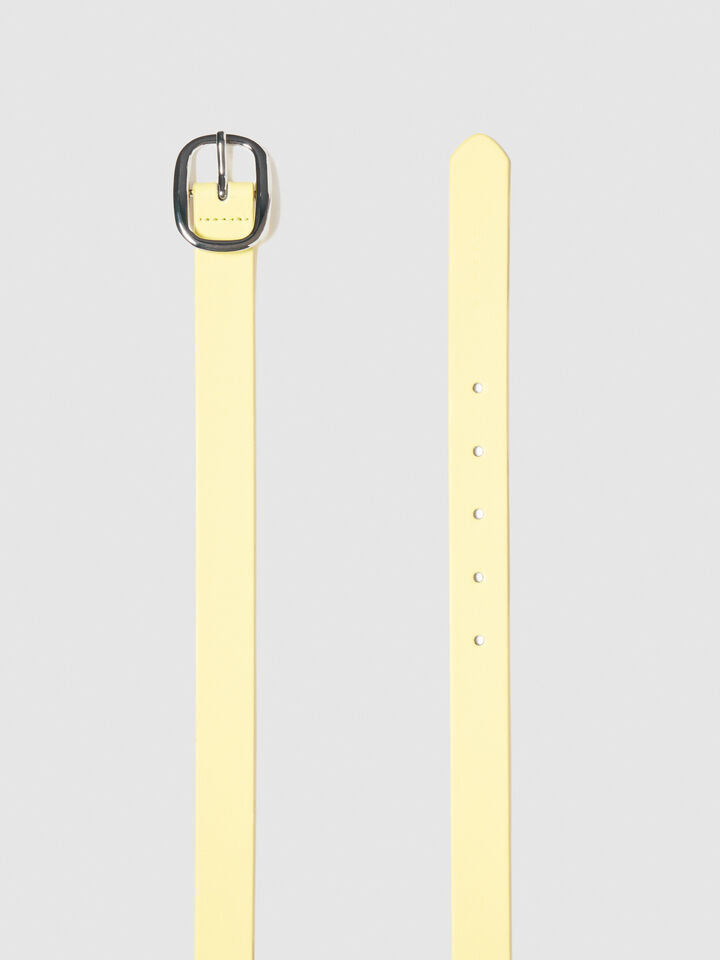 Belt with oval buckle. - women's belts - Yellow | Sisley image number 2